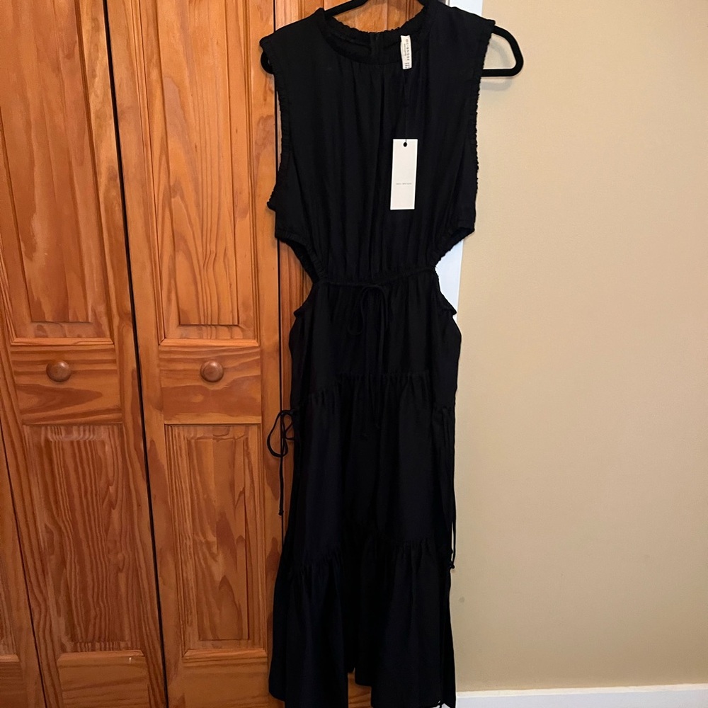 Bec and Bridge Black Sleeveless Linen Henrietta Maxi Dress 12 NWT
